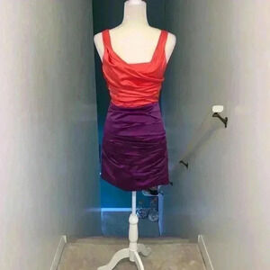 Express ruched satin stretch dress